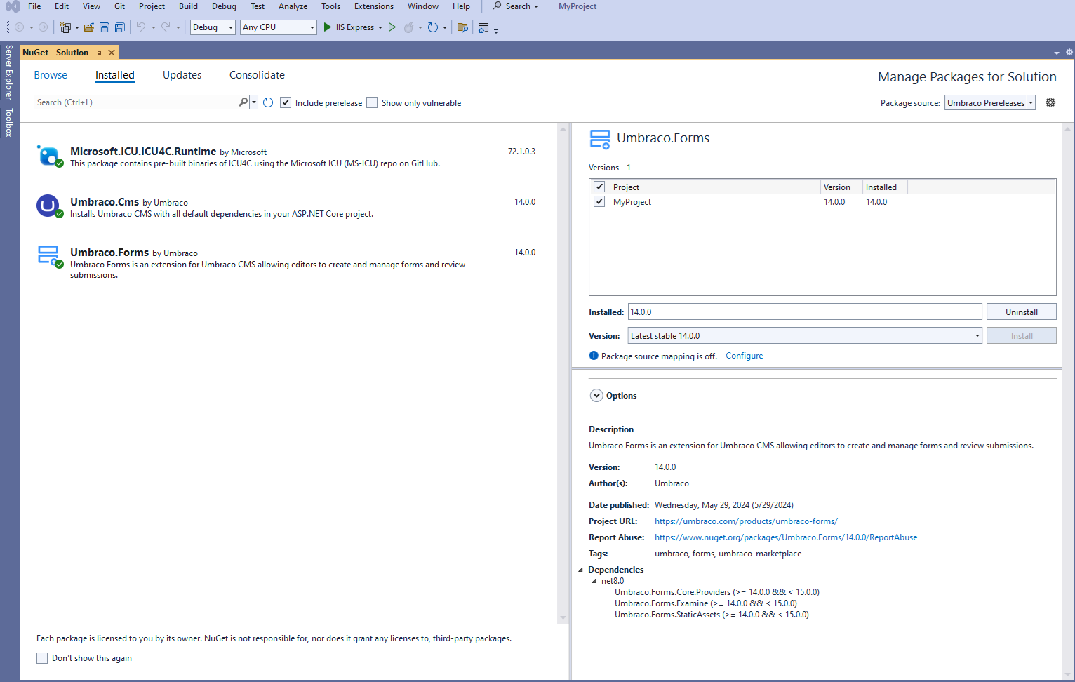 NuGet Package Manager